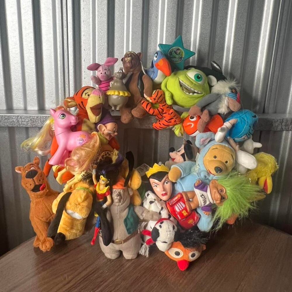 Vintage disney plushy wreath